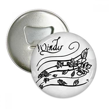 Imagem de Emblema multifuncional com ímã de geladeira pintado à mão Windy Weather