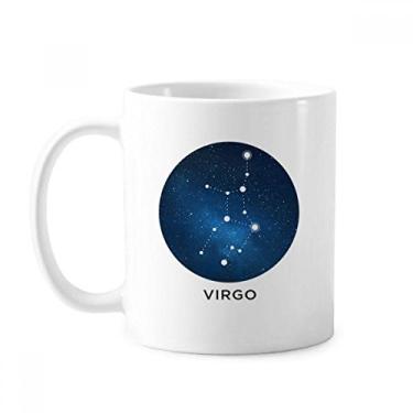 Imagem de Caneca de cerâmica com signo do zodíaco da constelação de Virgem, xícara de porcelana de café