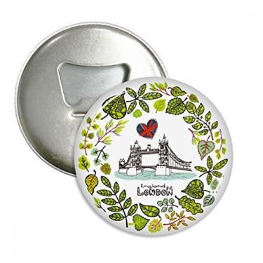 Imagem de Ponte da torre Londres Inglaterra Ilustração Abridor de Garrafas Imã de Geladeira Emblema Multifuncional