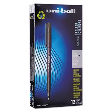 Imagem de Sanford Uniball Onyx Roller Stick Pen, 0.7mm Fine, Black Ink, Dozen (60143)