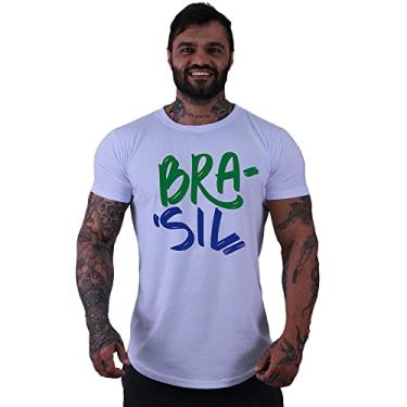 Imagem de Camiseta Masculina LongLine MXD Conceito Slim Brasil Número 10 Brandeira (G, Opção 27)
