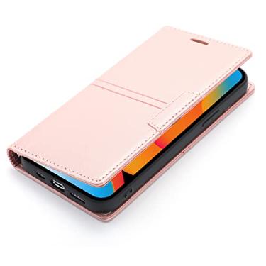 Imagem de Hee Hee Smile Capa protetora de telefone simples e elegante para Moto G40 Fusion capa traseira de couro rosa