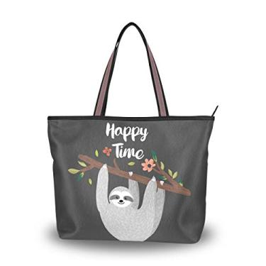 Imagem de Bolsa de ombro My Daily feminina fofa Sloth Happy Time, Multi, Medium