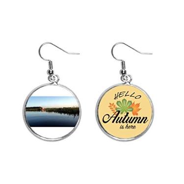 Imagem de Boat In Distance Art Deco, presente moderno, orelha, pendente, folha de outono, joia