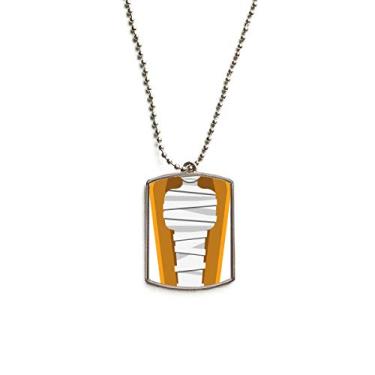 Imagem de DIYthinker Colar para animais de estimação com pingente de corrente de aço inoxidável com estampa de caixão com ilustração do Egito Múmia