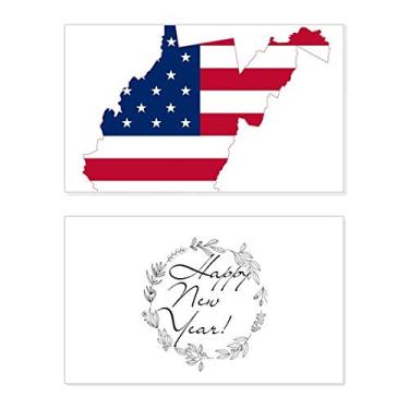 Imagem de Virginia USA Mapa Ocidental Estrelas Listras Bandeira Formato Ano Novo Festival Cartão Bless Mensagem Presente