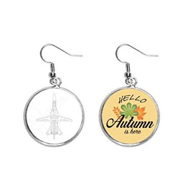 Imagem de Brinco de folha de outono estilo avião, linha militar, Art Deco, presente moderno