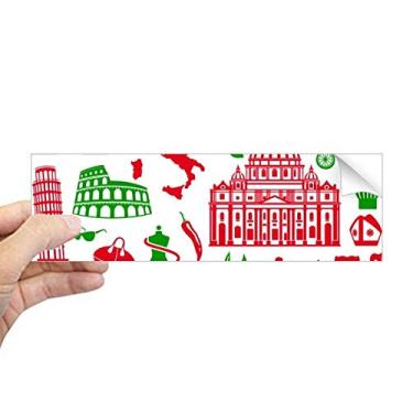 Imagem de DIYthinker Adesivo retangular de para-choque com bandeira da Itália e teatro romano