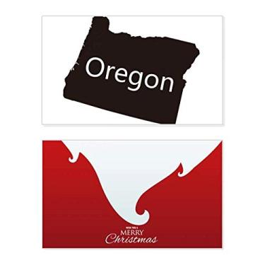 Imagem de Oregon Mapa dos Estados Unidos da América Feriado, Feliz Natal, Cartão de Parabéns, Mensagem de Natal