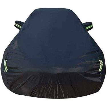 Imagem de Capa de carro compatível com Toyota CH-R à prova d 'água capa de proteção de carro lona proteção solar ao ar livre à prova de arranhões proteção UV cobertura total do carro capas de carro (cor: preto-fiapo embutido)-preto-P