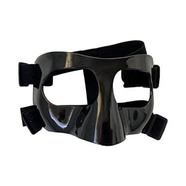 Imagem de UGPLM Máscara de para meninas e machos, máscara de softball, protetor facial para nariz quebrado, protetor de alça elástica, máscara facial