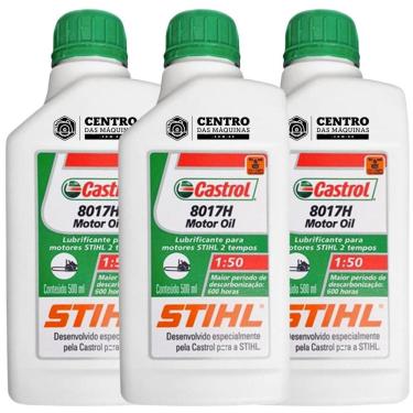Imagem de KIT Com 3 Unidades de Óleo 2 Tempos Castrol Stihl 500ml Lubrificante Para Roçadeiras, Motosserras e Motobombas