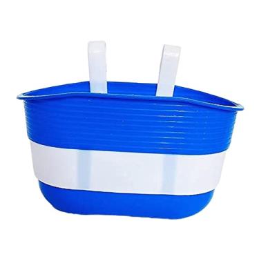 Imagem de Dynwave Cesta de bicicleta infantil Cesta de bicicleta infantil Portátil Diversos Container Panniers Transportador removível Guiador Cesta para ao, Azul