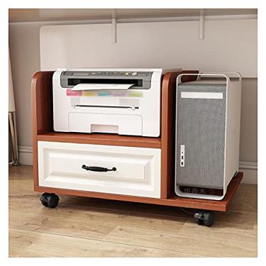 Imagem de GRFIT Suporte de CPU Suporte de CPU Suporte de PC Suporte de Torre de PC com 4 Rodas de Rodízio Suporte de chão de mesa para escritório e casa, suporte de torre de PC de quatro cores (Cor: Marrom)