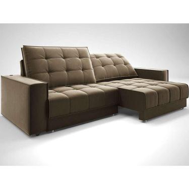Imagem de sofá 3 lugares retrátil e reclinável boreal com usb veludo castor 200 cm