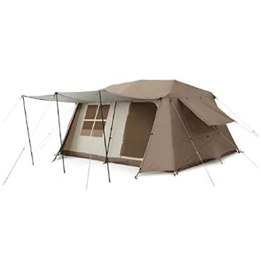 Imagem de Barraca de acampamento, barraca instantânea com luzes LED embutidas |Tendas portáteis para famílias grandes com vários ambientes para camping |Barraca de acampamento pop-up iluminada |Hexágono de 5 a