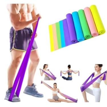 Imagem de KIT com 3 Faixas de Resistência Thera Band Exercícios Alongamento Yoga Pilates Fortalecimento Elástico