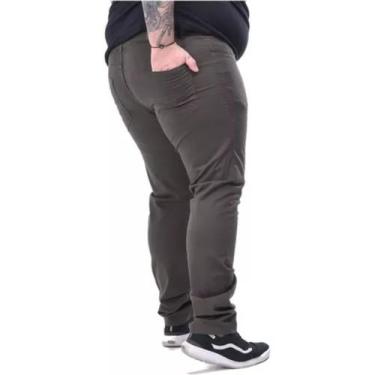 Imagem de Calça Sarja Cinza Chumbo Formal Plus Size C/ Elastano - Xr Jeans