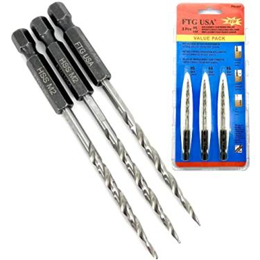 Imagem de FTG USA Conjunto de 3 peças #6 (9/162.6 cm) Conjunto de brocas escareadoras cônicas de substituição do mesmo tamanho, apenas substituição