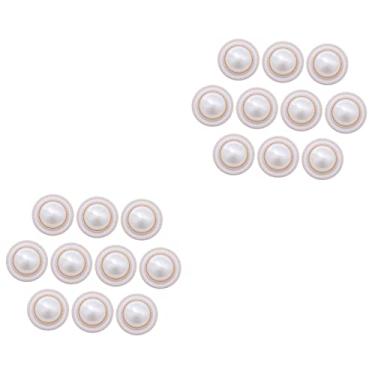Imagem de Tofficu 20 Unidades botão redondo botões de pressão decoração vintage ampliar pérola metal adorno de roupas botões de costura DIY substituir lenço fivela anti-explosão decorar