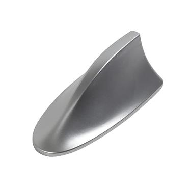 Imagem de Antena universal de barbatana de tubarão para carro, AM/FM, sinal de rádio AM/FM, decoração aérea, capa de antena, para carro, SUV e caminhão (prata)