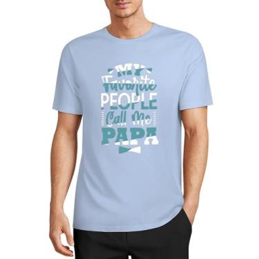 Imagem de CHAIKEN&CAPONE Camiseta masculina Dia dos Pais, da Daughter, masculina, gola drapeada, manga curta, algodão, Azul bebê, 5G