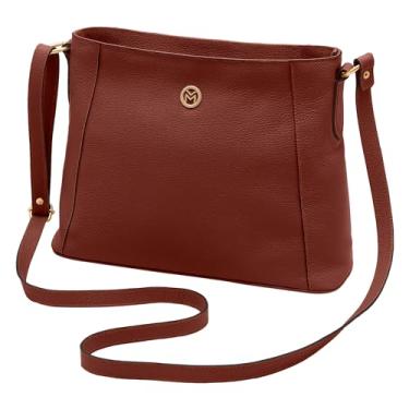 Imagem de Mariart Jasmim Bolsa Feminina Transversal de Couro Bovino Legítimo (Terracota)