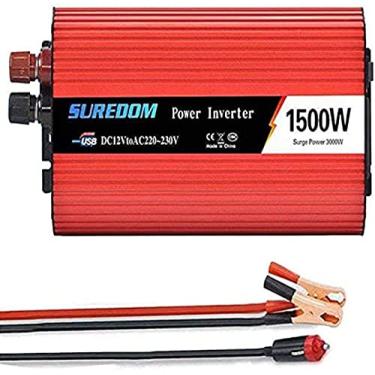 Imagem de 1000W 1500W 2000W Inversor de potência de nível profissional, carregador de carro portátil DC 12V 24V para 110V 220V Conversor AC 2 portas USB de carga rápida, para motorhomes, caminhão, bar