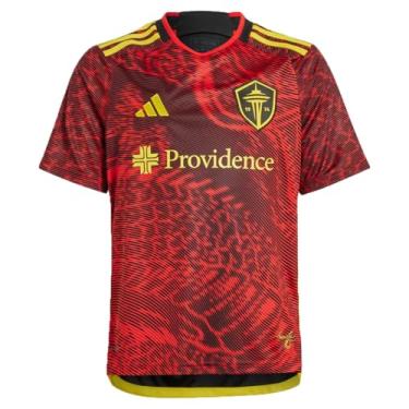 Imagem de adidas Camiseta feminina Seattle Sounders FC Size The Bruce Lee Kit Team Away Jersey, Vermelho, XGG