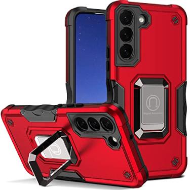 Imagem de Eaglecell - Para Samsung Galaxy S22+ 5G, S22 Plus 6,6 polegadas (SM-S906) - Capa protetora à prova de choque com suporte de anel - RS6 vermelho