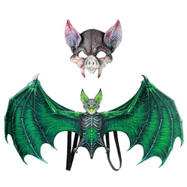Imagem de 1 terno de asas de morcego máscara infantil presentes adultos asas de dragão asas de carnaval fantasia de morcego asas de motociclista fantasia de cosplay presentes de Halloween vestidos de vampiro cr