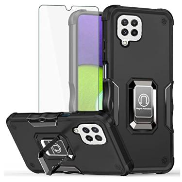 Imagem de Asuwish Capa de telefone para Samsung Galaxy A22 4G 6,4 polegadas com capa protetora de tela e suporte de anel fino suporte rígido híbrido acessórios de celular robusto Gaxaly M32 M22 F22 Galaxies A