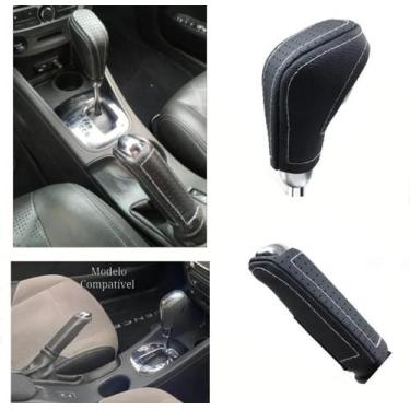 Imagem de Capa Revestimento Couro Manopla Câmbio Automático e Filete Freio de Mã