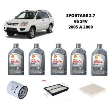 Imagem de KIT REVISÃO TROCA DE OLEO KIA SPORTAGE 2.7 2005 a 2009 - SHELL