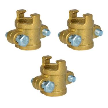 Imagem de Kit 3 Abraçadeira Latão Bipartida Mangueira Alta Pressão 3/4 - Garden