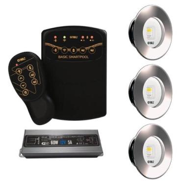 Imagem de 3x led slim 10w tholz + fonte 60w + basic smartpool, 10W