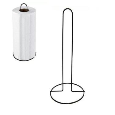 Imagem de 10 Porta Rolo Papel Toalha Suporte De Mesa Em Metal Preto - Fx