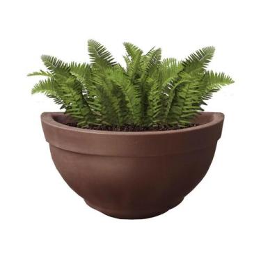 Imagem de Vaso Parede Meia Lua Vertical Marrom Polietileno 20X38 - Foster Plast,