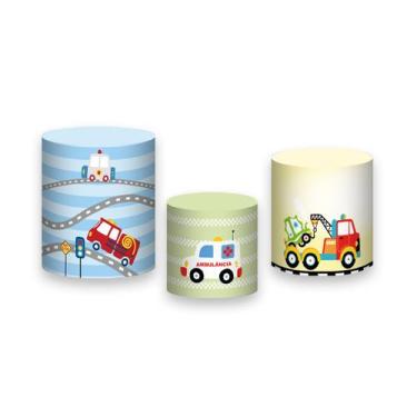 Imagem de Trio De Capa Cilindro - Carrinhos Cute Colorido 018 - Via Cores