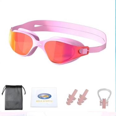 Imagem de Kit Óculos De Natação Gold Sports Lince Demi Mirror HD-Mesh Bag -Clip 
