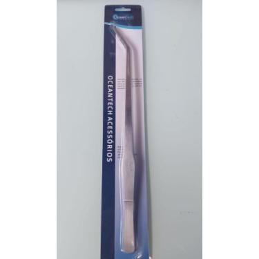 Imagem de Pinça curvada  inox  p/ aquário plantado 38 CMS  OCEANTECH