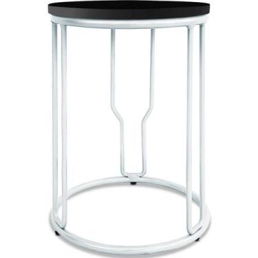 Imagem de Banco Banquinho Baixo Redondo Uganda Cozinha Área De Lazer Branco - Ge