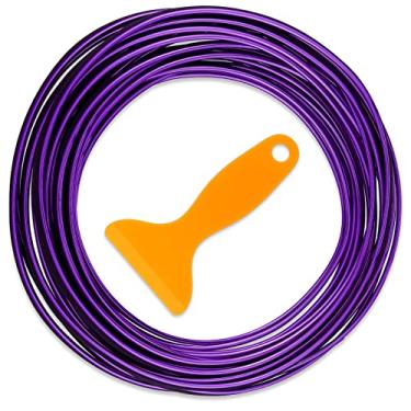 Imagem de Tiras de acabamento para moldagem interior do carro 91,5 cm universais para decoração de carro, enchimento de riscas para painel, painel decorativo, fita flexível, acessório de enfeite com ferramenta de instalação (roxo)