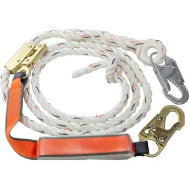 Imagem de Malta Dynamics Conjunto de linha de vida vertical de 7,6 m – Cordão de proteção contra quedas, sistema de proteção contra quedas com amortecedor, corda de segurança para local de trabalho e canteiro