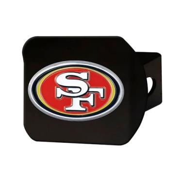 Imagem de NFL San Francisco 49ers Capa de engate de metal, preta, 5 cm quadrada tipo III