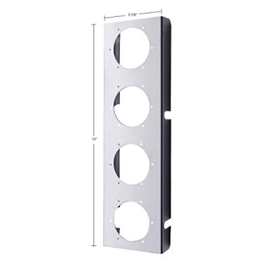 Imagem de United Pacific 30771 Peterbilt Suporte de limpador de ar frontal de aço inoxidável com oito luzes planas e viseiras de 5 cm - Lente âmbar