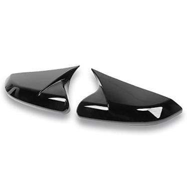 Imagem de Ombialo 2 peças capas para retrovisores laterais de porta compatíveis com Honda Civic 2016-2021 Sedan Coupe Hatchback de 10ª geração, carcaça externa do espelho retrovisor (preto brilhante)