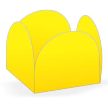 Imagem de Porta Forminha 4 Pétalas Liso Amarelo - 50 unidades - NC Toys