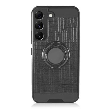 Imagem de Eaglecell - Para Samsung Galaxy S22 5G 6,1 polegadas (SM-S901) - Capa de telefone à prova de choque com suporte de anel - RS2 preta