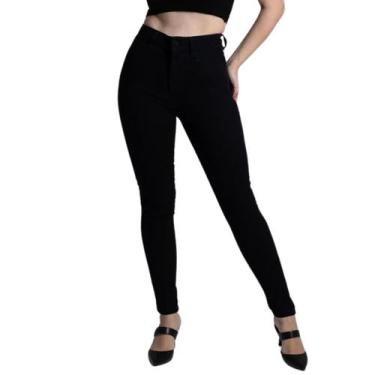 Imagem de Calça Preta Feminina Sawary Super Lipo Sarja Com Cinta Modeladora Cint